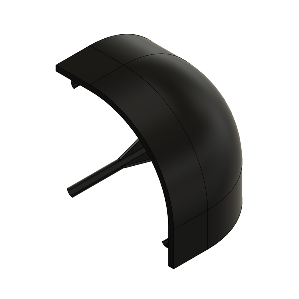 60-260-1 MODULAR SOLUTIONS PART<br>END CAP FOR 3-WAY BODY CONNECTION, ROUND, BLACK, USED WITH 40-010-1